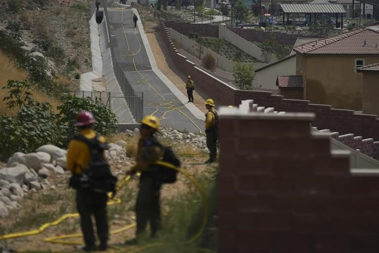 Evacuations ordered as wildfire burns in foothills of national forest east of LA