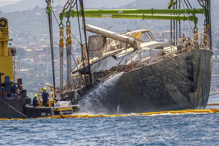 Sunken Bayesian superyacht lifted from waters off Sicily as salvage operation completed