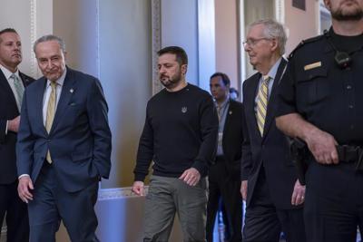 Ukrainian president in U.S. capital pushing gridlocked lawmakers to advance aid funds