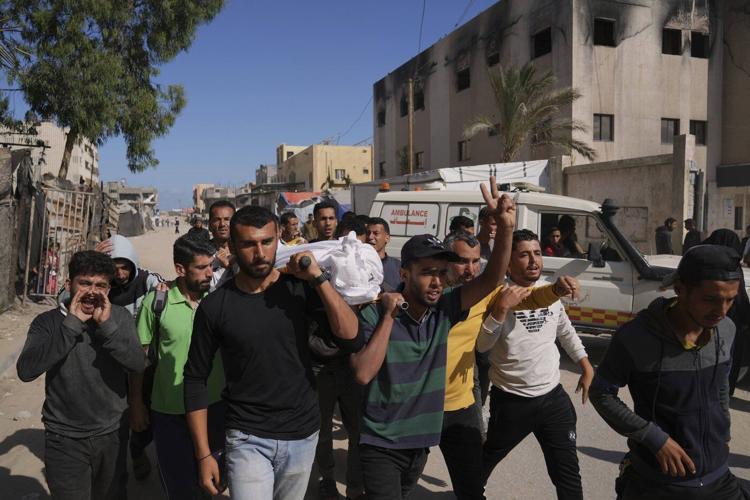 An Israeli strike on Gaza kills 14 Palestinians, mostly women and children, hospitals say