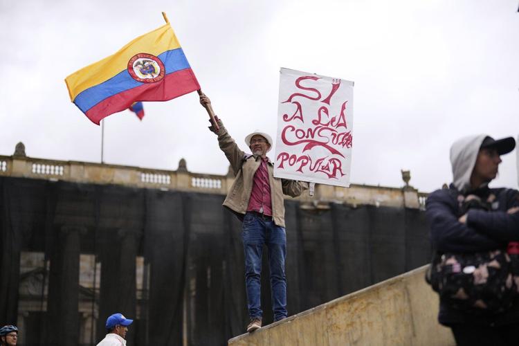 Colombia's labor unions participate in 48-hour strike in support of president's labor referendum