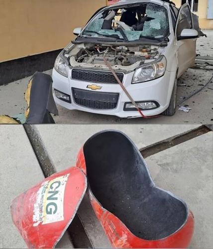 Dramatic video of car exploding not linked to electric vehicle battery