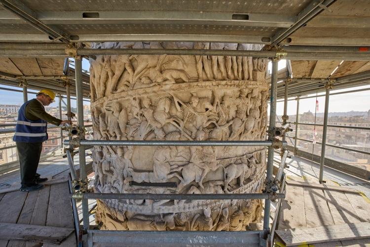 Restorers swap brushes for lasers in the first restoration of an iconic Roman monument in 40 years