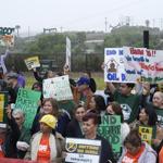 California governor, celebrities and activists launch campaign to protect law limiting oil wells