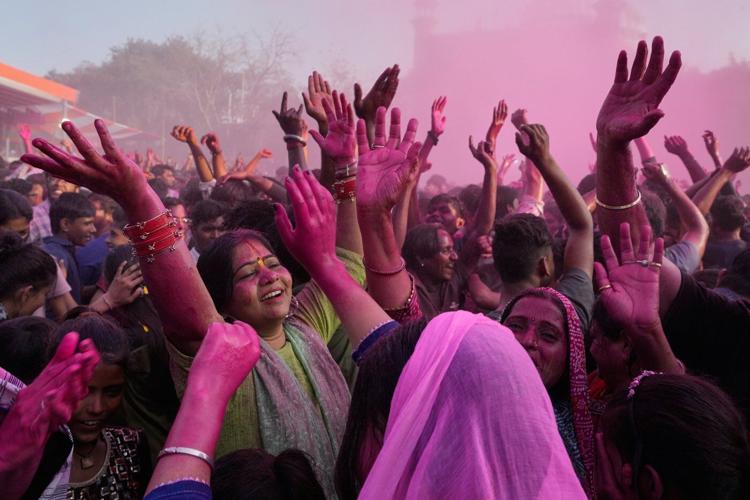 Photos of revelers celebrating Holi, the Hindu festival of colors, in India's Mathura