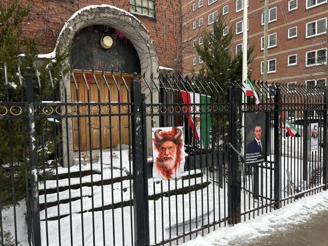 Iran's embassy in Ottawa, closed since 2012, defaced by anti-regime protesters