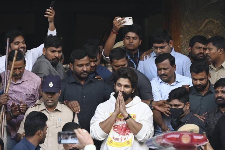 Popular actor in southern India is freed on bail after spending a night in jail in a stampede case
