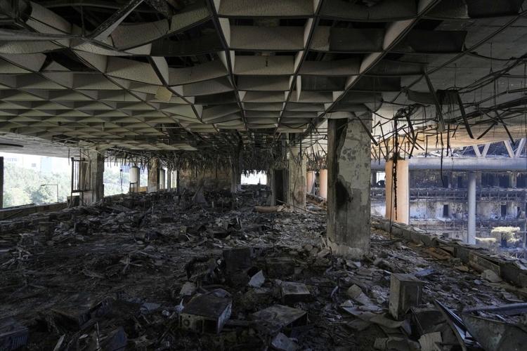 Photos of the aftermath of an Israeli strike on the headquarters of Iran state television in Tehran