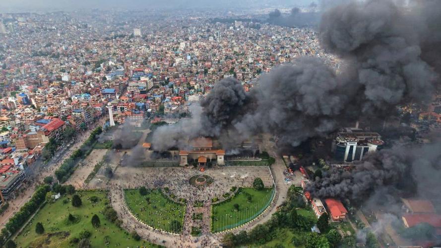 Photos show violent protests in Nepal, with government buildings set on fire