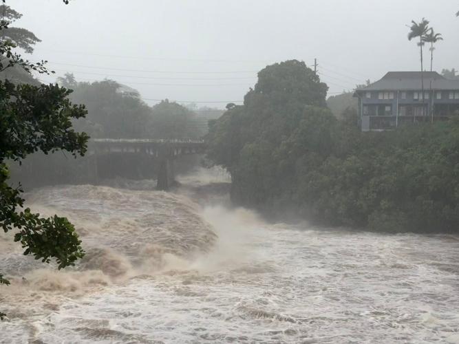 Lala is again a tropical storm, sending drenching rain and winds across the Hawaiian islands