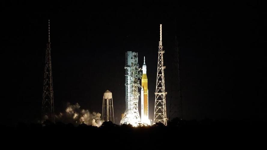 NASA's mightiest rocket lifts off 50 years after Apollo