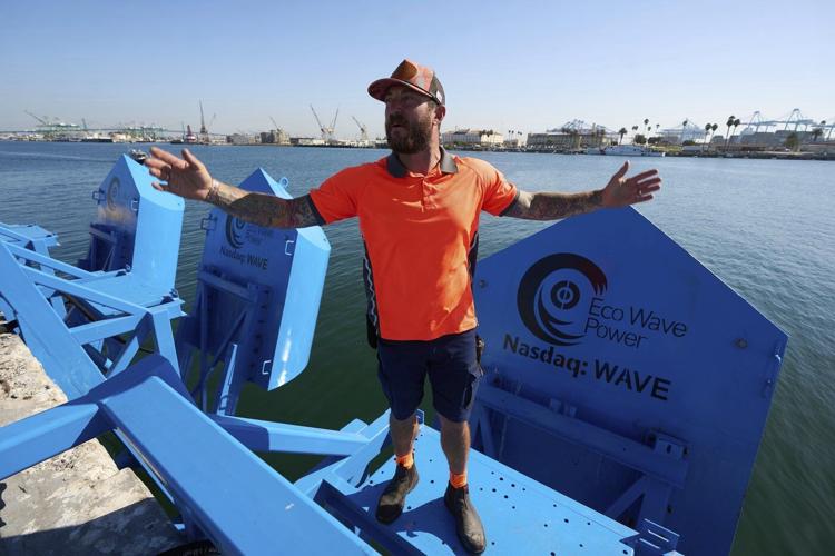 In LA port, bobbing blue floats are turning wave power into clean energy