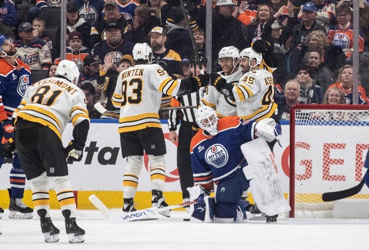 Pastrnak's three-point effort leads Bruins to 6-2 victory over Oilers