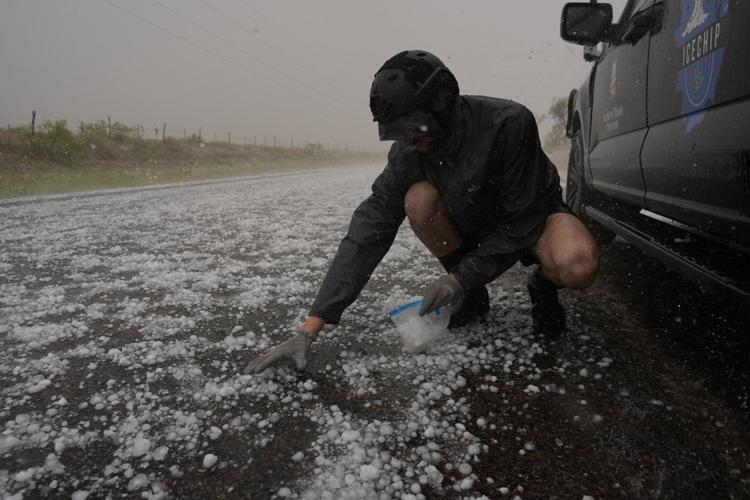 Ping, ping ping. Here's what it's like to drive into a big hailstorm in the name of science