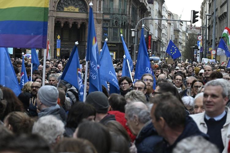 Protesters in Hungary block roads, bridges in opposition to new law banning LGBTQ+ Pride events