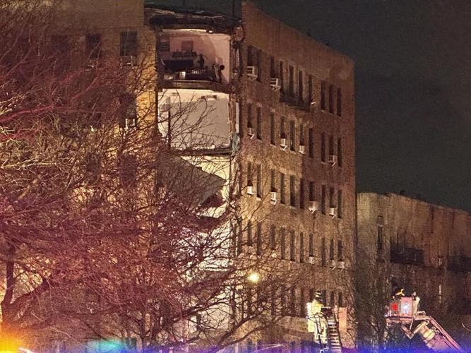 Firefighters search for anyone trapped after corner of six-story Bronx apartment building collapses
