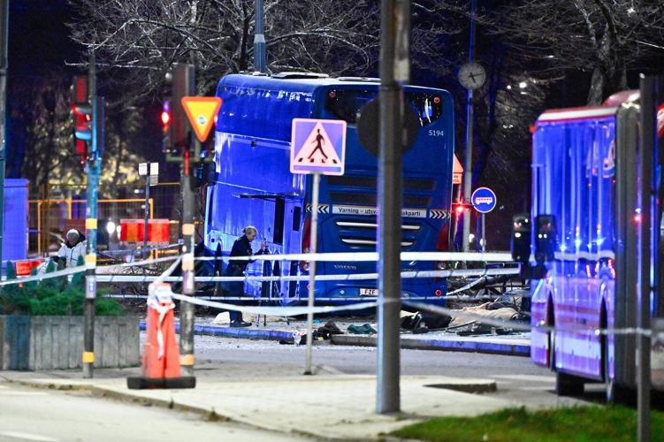 Bus crashes into a bus stop in Stockholm and causes fatalities, police say