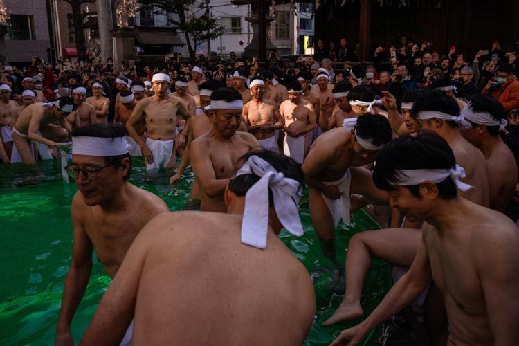 Braving the cold: Tokyo's New Year's ritual of ice baths, in photos
