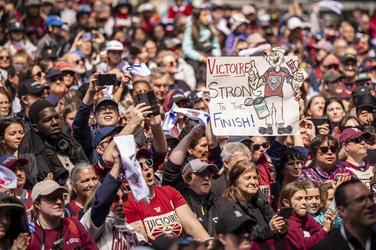 ‘So much love’: Montreal Victoire celebrate cup win with parade, beers and a tuba