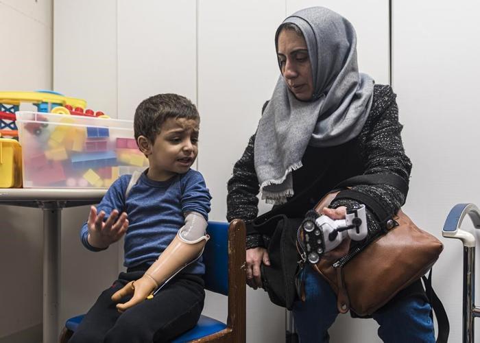 A 4-year-old Gaza boy lost his arm – and his family. Half a world away, he’s getting a second chance