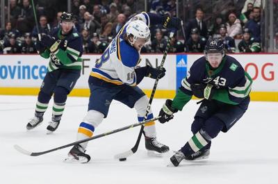 Kyrou leads visiting Blues to 5-1 win over Canucks