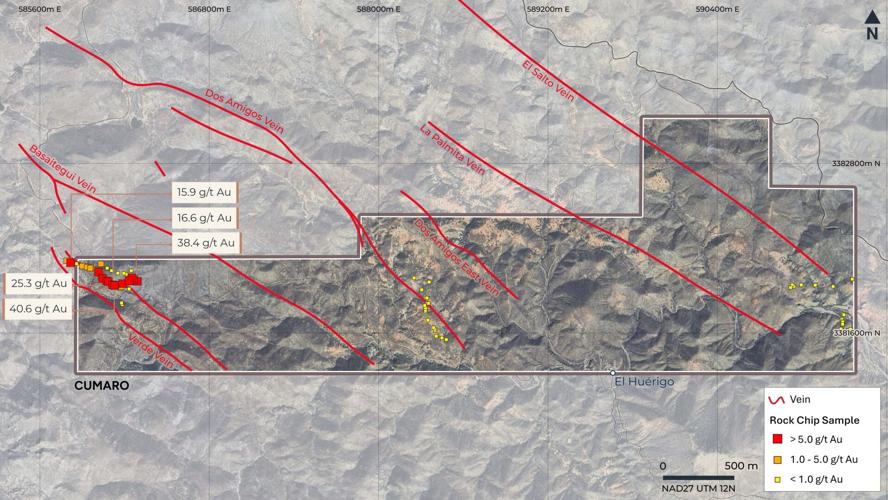 Zacatecas Silver Reports High-Grade Gold and Silver Rock Chip Sampling at Cumaro, Sonora, with Assays up to 40.6 g/t Gold and 253 g/t Silver