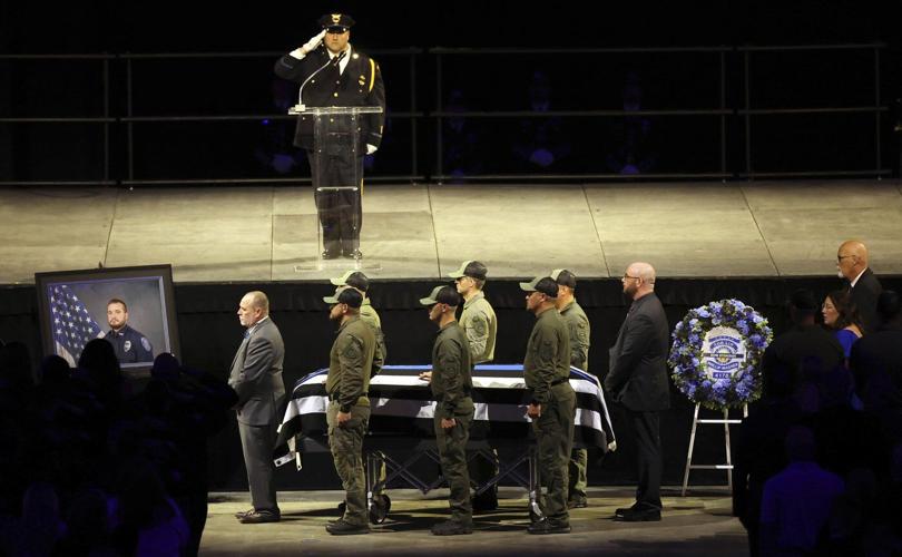 Slain Ohio police officer honored with Purple Heart and Medal of Honor during memorial service
