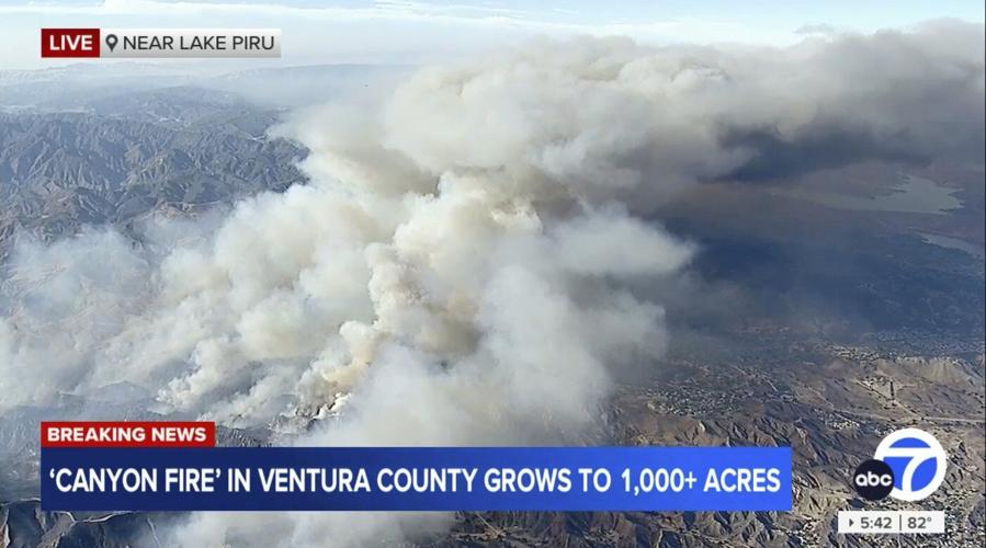 Rapidly spreading brush fire forces evacuations north of Los Angeles