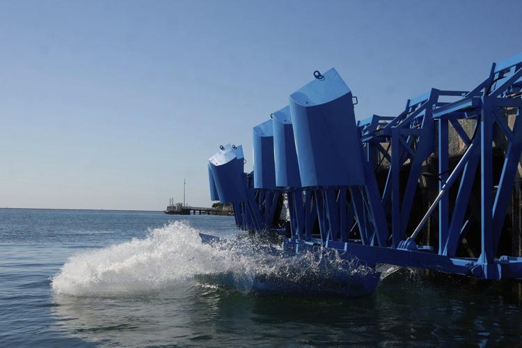 In LA port, bobbing blue floats are turning wave power into clean energy