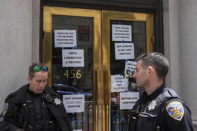 Police arrest pro-Palestinian demonstrators inside San Francisco building housing Israeli Consulate