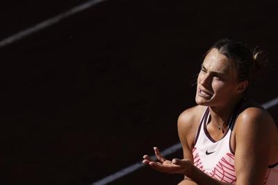 At French Open, Sabalenka of Belarus refuses to answer questions about war in Ukraine