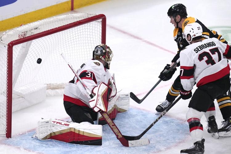 Korpisalo makes 29 saves against former team in Bruins' 2-0 victory over Senators