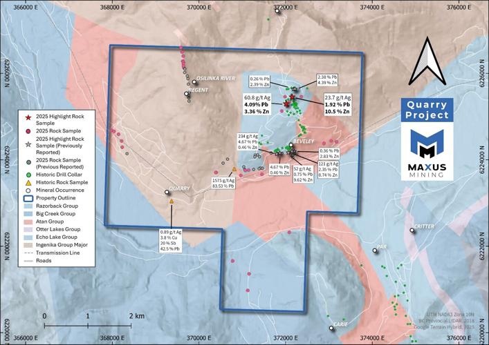 Maxus Mining Continues to Return Strong Polymetallic Results at the Quarry Antimony Property in British Columbia, Canada