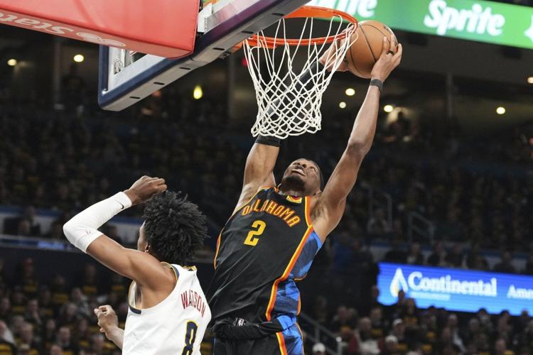 Gilgeous-Alexander scores 34 as Thunder roll past Nuggets 149-106, tie West semis at 1-1