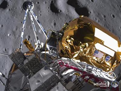 Toppled moon lander sends back more images, with only hours left until it dies