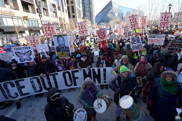 Thousands rally against immigration enforcement in subzero Minnesota temperatures