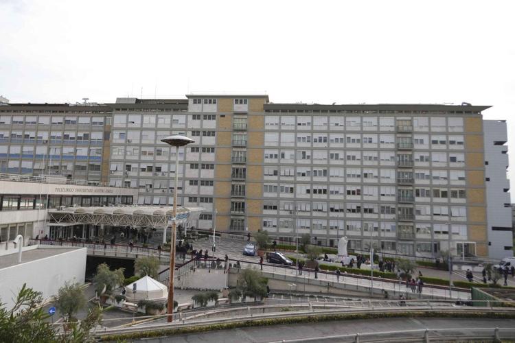 Pope is making first public appearance before hospital discharge and return to Vatican