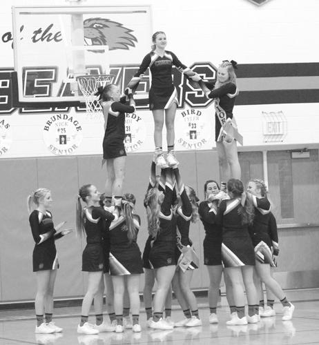 The Corry Area High School cheerleaders