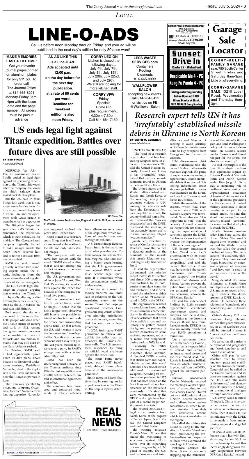 Page 2 FRI. 75 JUMPS The Corry Journal