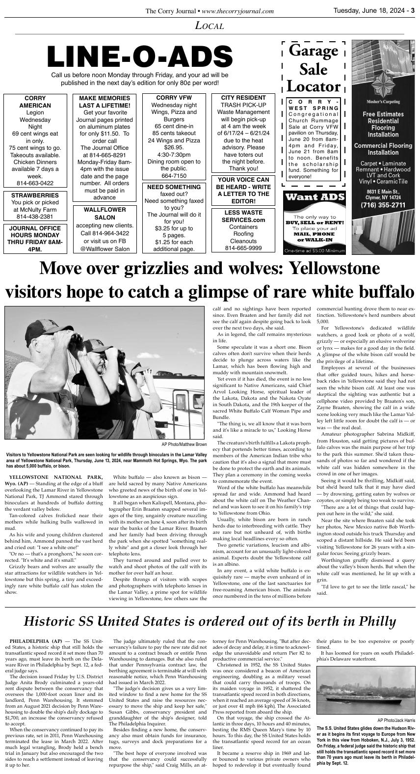 Page 3 TUES. 618 LOCAL The Corry Journal