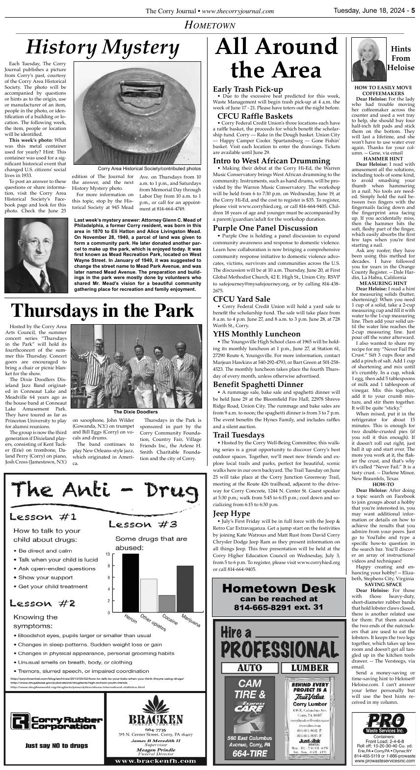 Page 4 TUES. 618 OPINION The Corry Journal