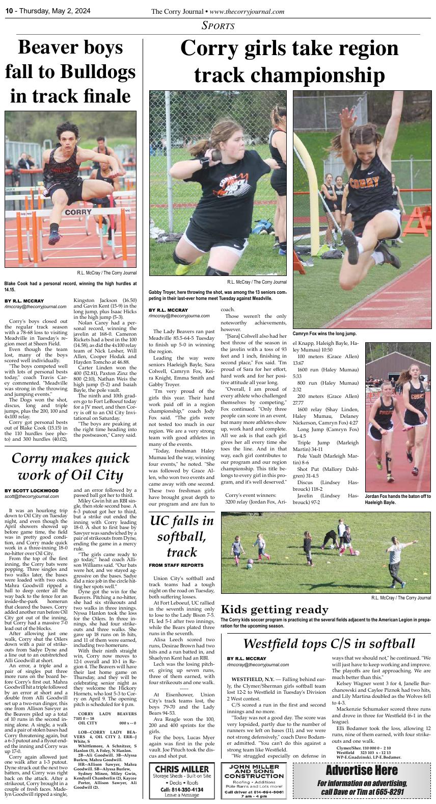 Page 1 thurs 5 2 the corry journal thecorryjournal
