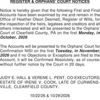 Orphan Pdf REGISTER & ORPHANS COURT NOTIC | Public Notices | thecourierexpress.com