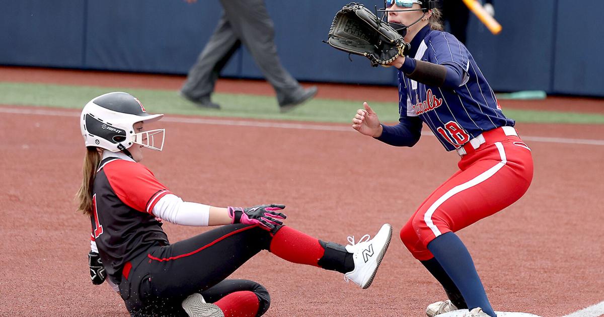 Addison Clagg Addison Lilja Slides For Triple | Softball | thecourierexpress.com