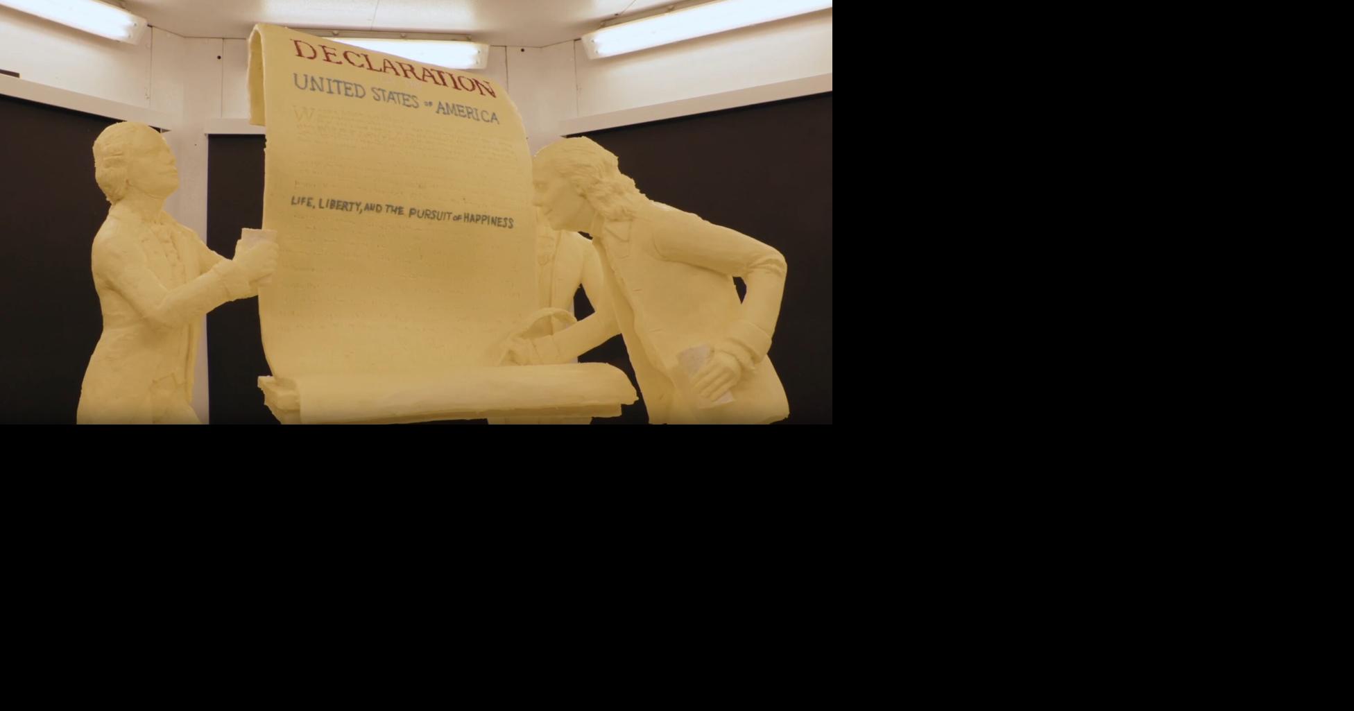 Ag secretary, dairy industry leaders unveil Farm Show butter sculpture