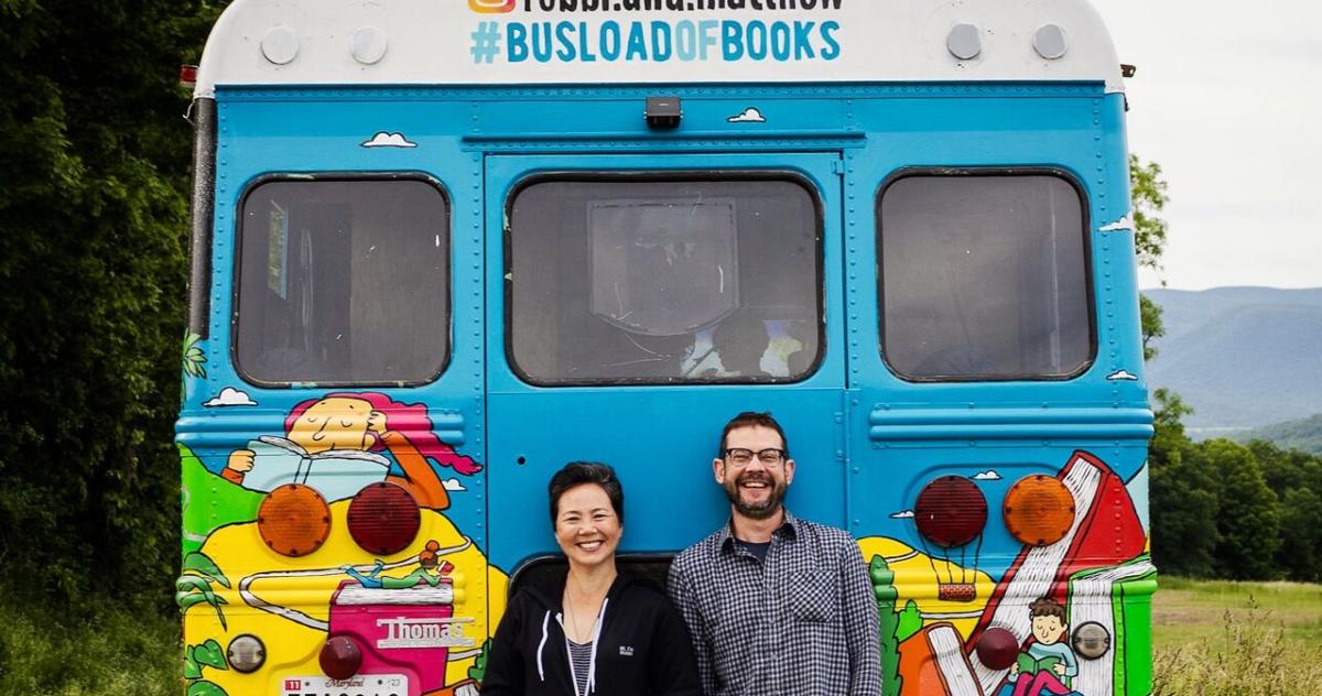 Busload Image 'Busload of Books' nationwide tour visiting Fox Township Elementary ...