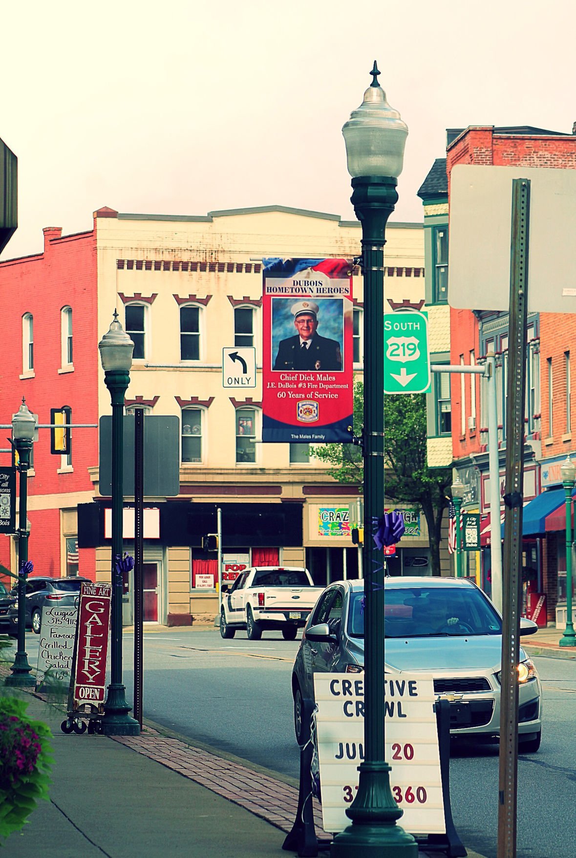 Hometown Heroes Banners Ripple Above Downtown Dubois Streets