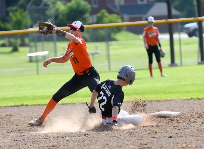 Catcher Throws To Second with Runner Trying Steal Editorial Stock