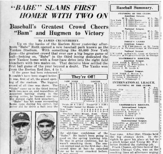 Yankee Stadium's first winner: Sigel's Bob Shawkey