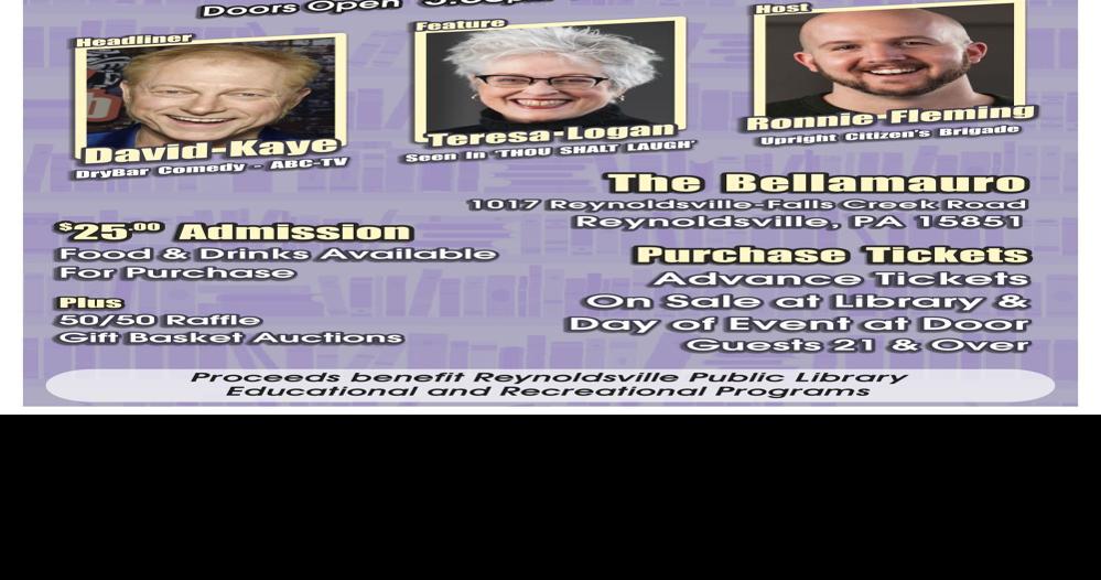 'Laughs for the Library' comedy fundraiser to benefit Reynoldsville
